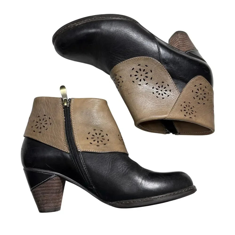 Elite by Corkys Women's Western Style Black & Brown Booties - Size 7 - Barbara